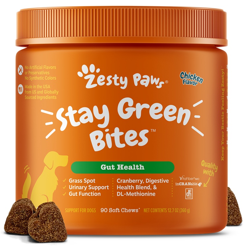 Zesty Paws Dog Stay Green Bites Gut Health Chicken 90soft chews