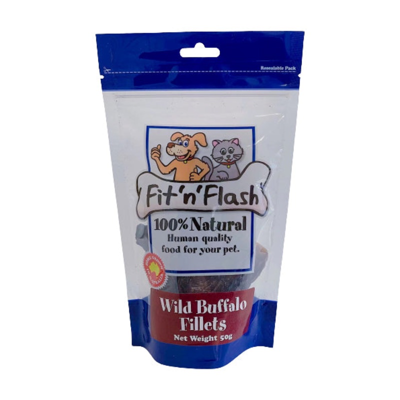 Fit’n’Flash Wild Buffalo Fillets Dog Treats 50g