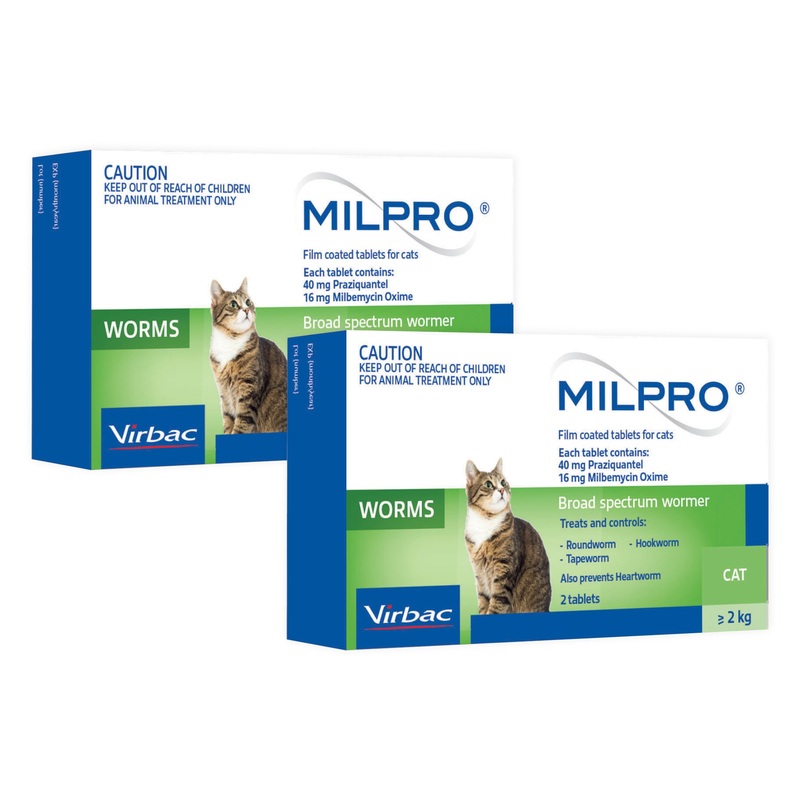 Milpro Broad Spectrum Worming Tablets for Cats Over 2kg – Value Bundle