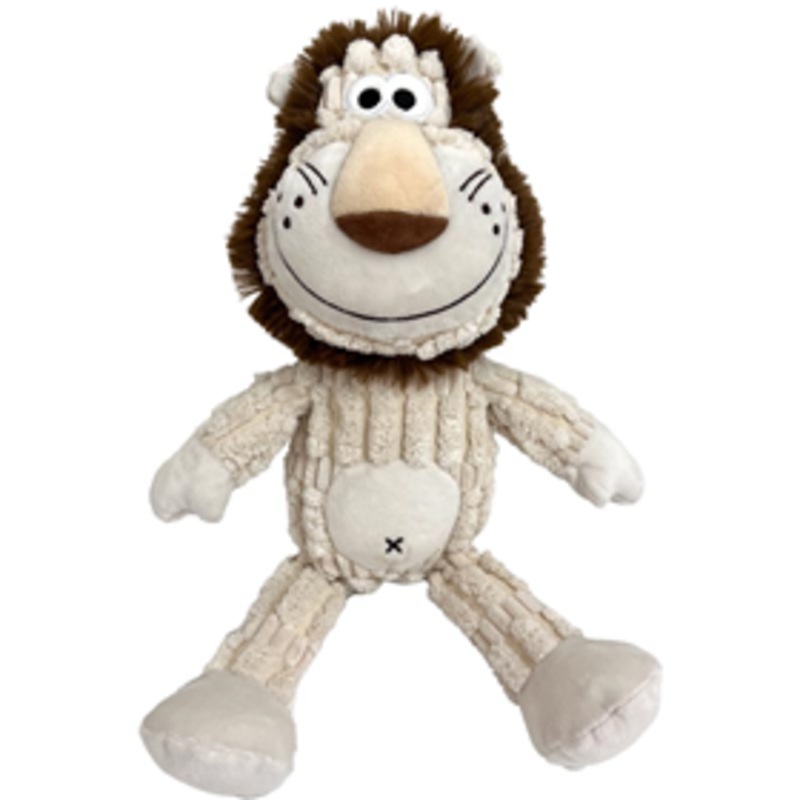 Shoreway Corduroy Lion Plush Dog Toy