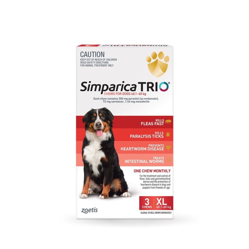 Simparica Trio Extra Large Dog Chews 40.1-60kg