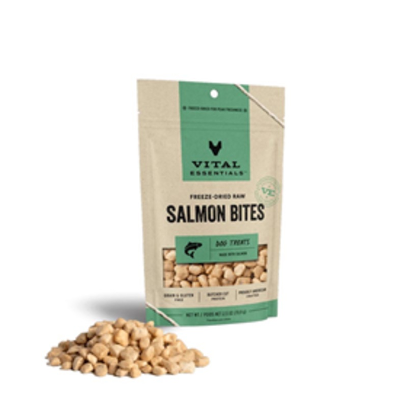 Vital Essentials Freeze-Dried Raw Salmon Bites Dog Treats 2.5 oz.