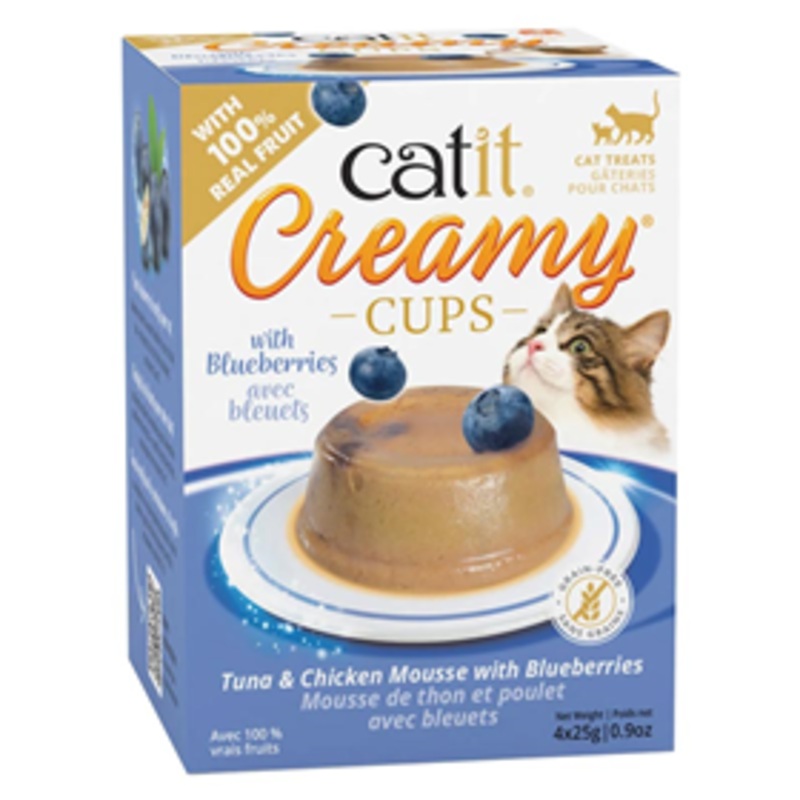 Catit Creamy Cups  Tuna & Chicken Mousse with Blueberry 4pk