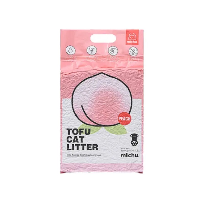 Michu Natural Clumping Tofu Cat Litter Peach 6L