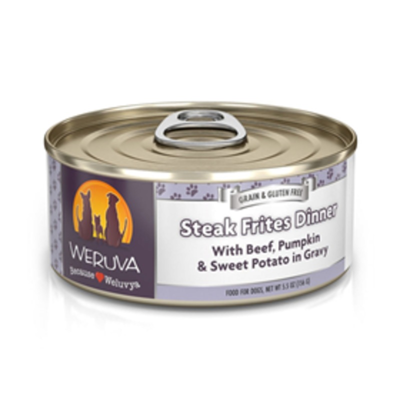 WERUVA Steak Frites Dinner with Beef, Pumpkin & Sweet Potato in Gravy Dog Food