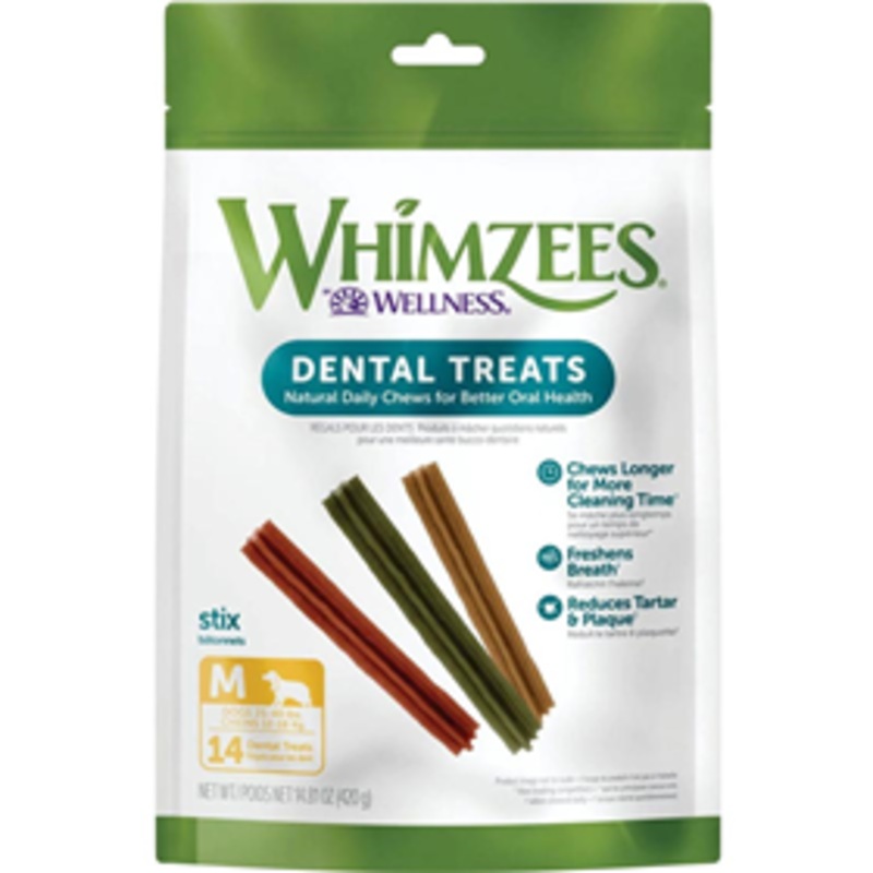Whimzees Stix Dog Treats Medium 12 ct