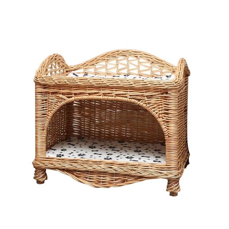 Yinuo Rattan Two-tier Pet Villa – L (L66cm x B49cm x H52cm)