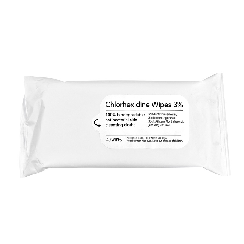 Chlorhexidine Wipes 3% – 40 Pack
