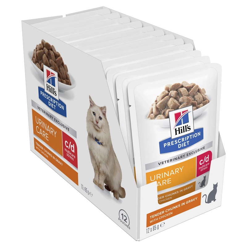 Hill’s Prescription Diet c/d Multicare Stress Urinary Care Cat Food Pouches 85g x 12