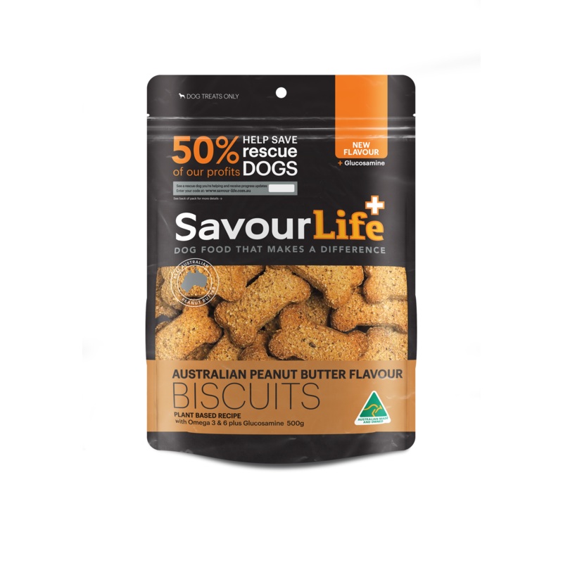 SavourLife Dog Treat Australian Peanut Butter Flavour Biscuits 500g