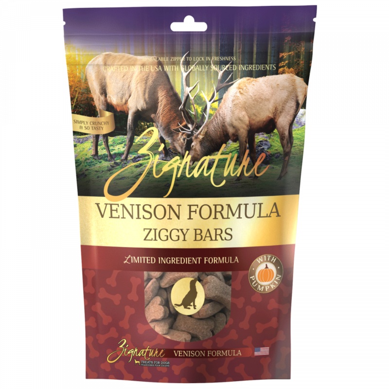Zignature Zssential Ziggy Bars Venison Formula Dog Treats