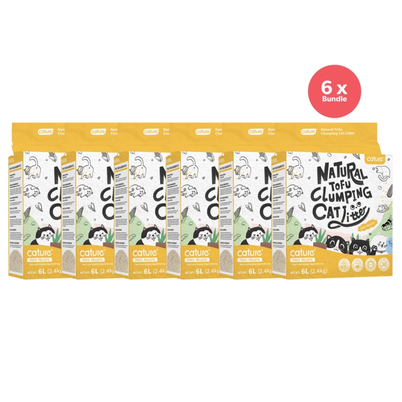 Cature Natural Tofu Clumping Milky Cat Litter 2.4kg x 6