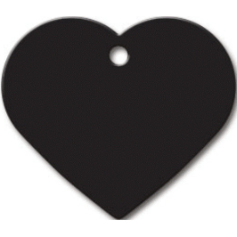 I.D Tag Large Heart Black 3.7×3.4cm