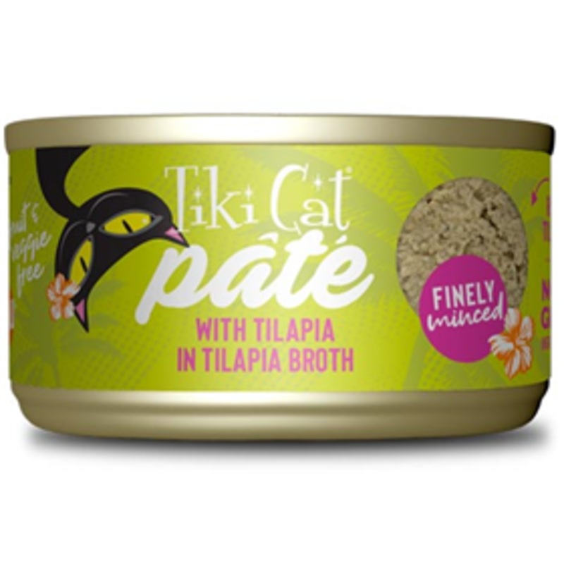 Tiki Cat Pate with Tilapia Recipe in Tilapia Broth 2.8 oz.