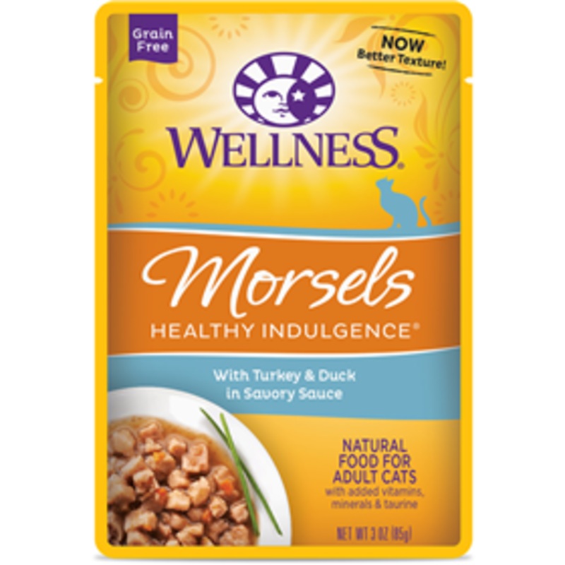 Wellness Healthy Indulgence Morsels Turkey & Duck In Savory Sauce Cat Food 3 oz.
