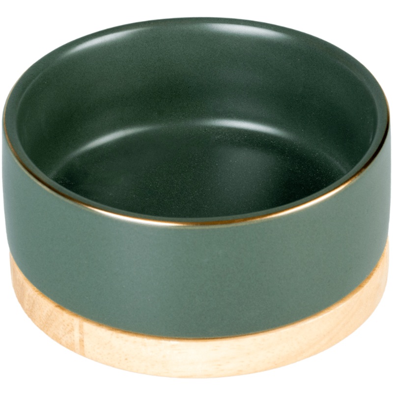 Duvo+ Feeding Bowl Stone Timber 450ml 12.5×12.5x6cm Dark