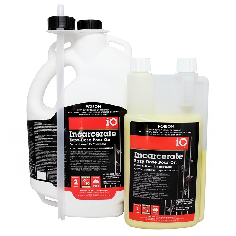 iO Incarcerate Pour-On Lice & Fly Treatment for Cattle & Horses