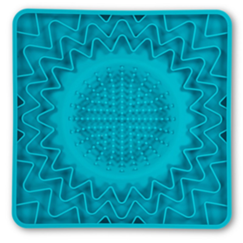 Messy Mutts Framed Interactive Silicone Lick Bowl Mat Blue 10 X 10