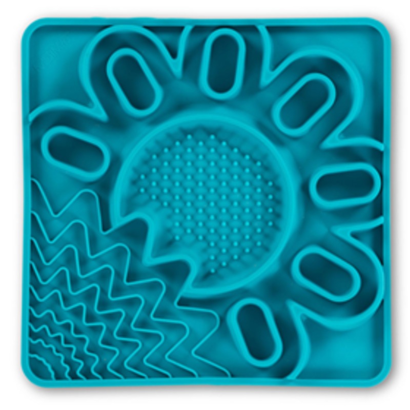 Messy Mutts Framed Interactive Silicone Multi-Surface Lick Mat Blue 10 X 10