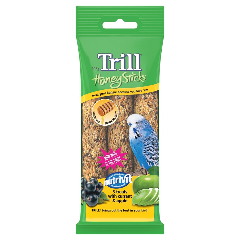 Trill Honey Sticks for Budgies 105g