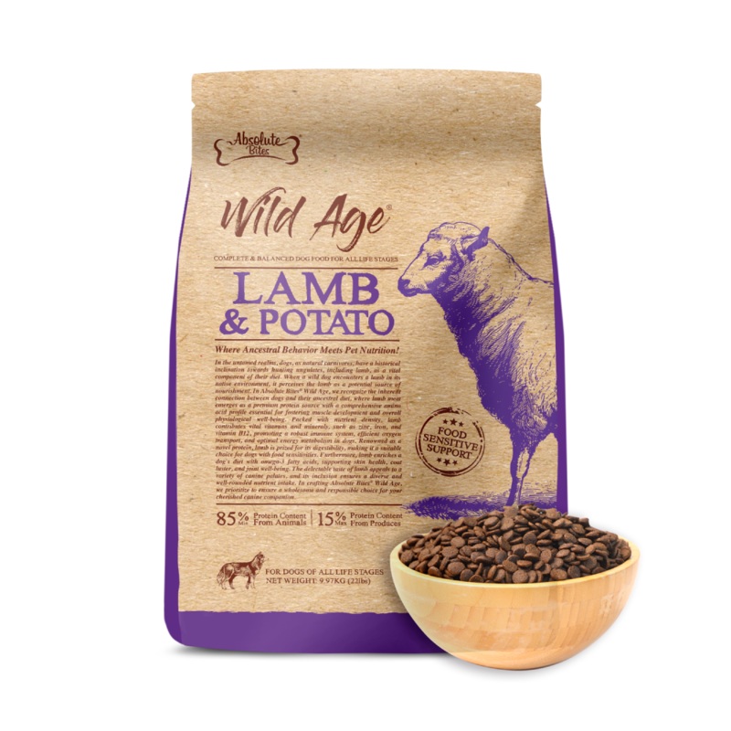 Absolute Bites Wild Age Dog Lamb & Potato Complete & Balanced For All Life Stages 22lbs