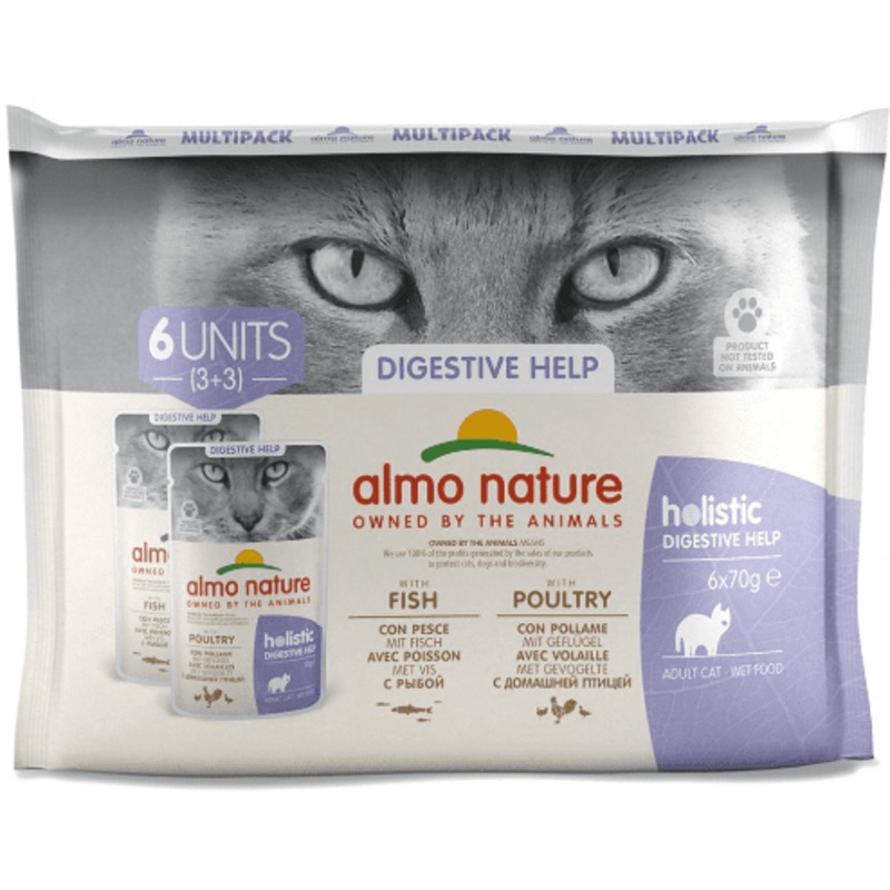 Almo Nature Holistic Digestive Help Multipack Fish/Poultry – 70gr x 6pcs