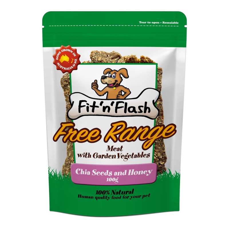 Fit’n’Flash Free Range Dog Treats With Chia Seeds & Honey 100g