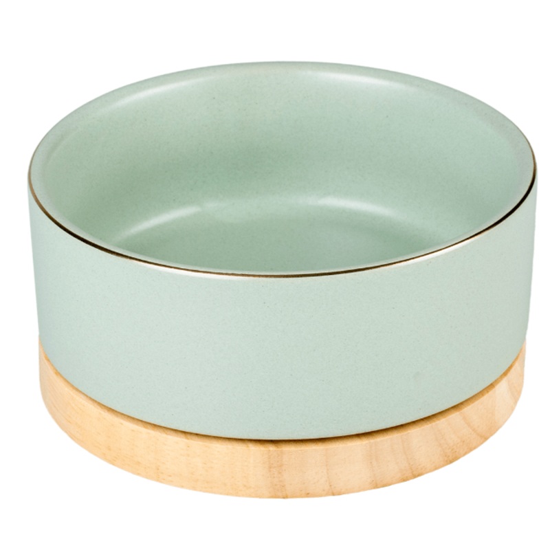 Duvo+ Feeding Bowl Stone Timber 450ml 12.5×12.5x6cm Green