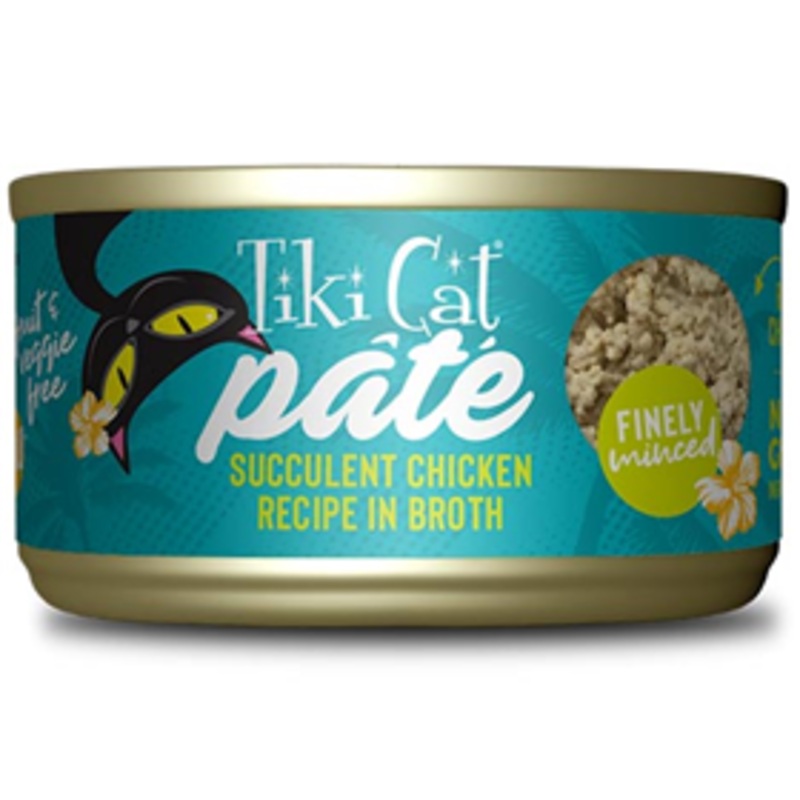 Tiki Cat Pate Succulent Chicken Recipe in Broth 2.8 oz.
