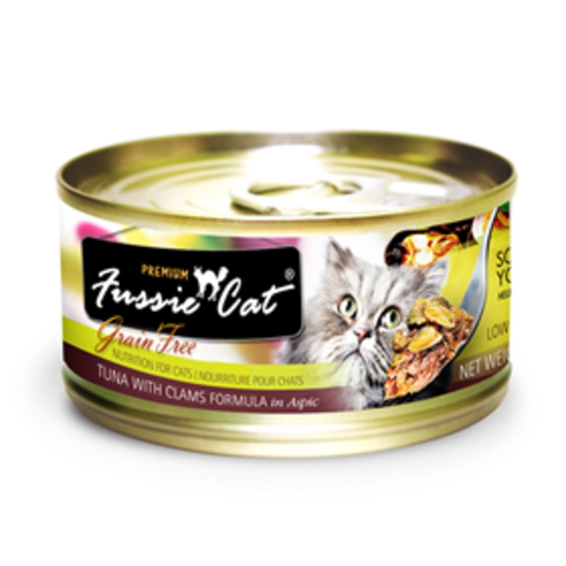 Fussie Cat Premium Grain Free Tuna & Clam 2.82oz Can