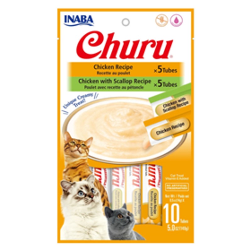 Inaba Churu Chicken & Chicken with Scallop Variety 10pk
