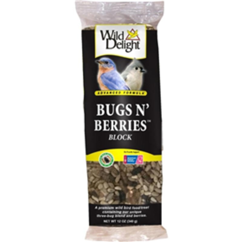 Wild Delight Bugs N’ Berries Wild Bird Food Block 12 oz