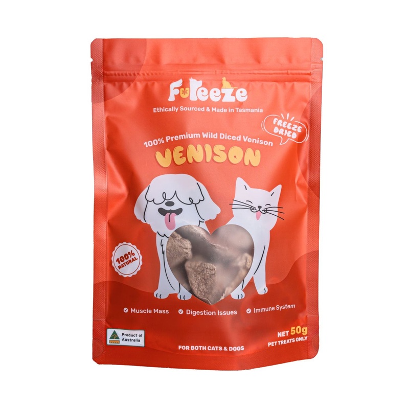 Fureeze Freeze Dried Venison Tasmanian Made Treats For Cats & Dogs 50g