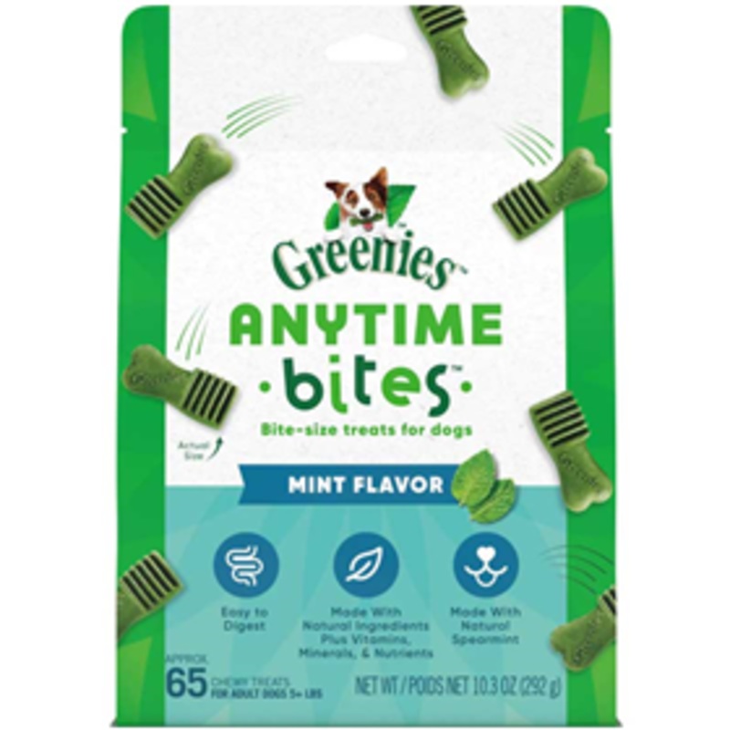 Greenies Anytime Bites Mint Flavor Chewy Treats for Dogs 10.3 oz