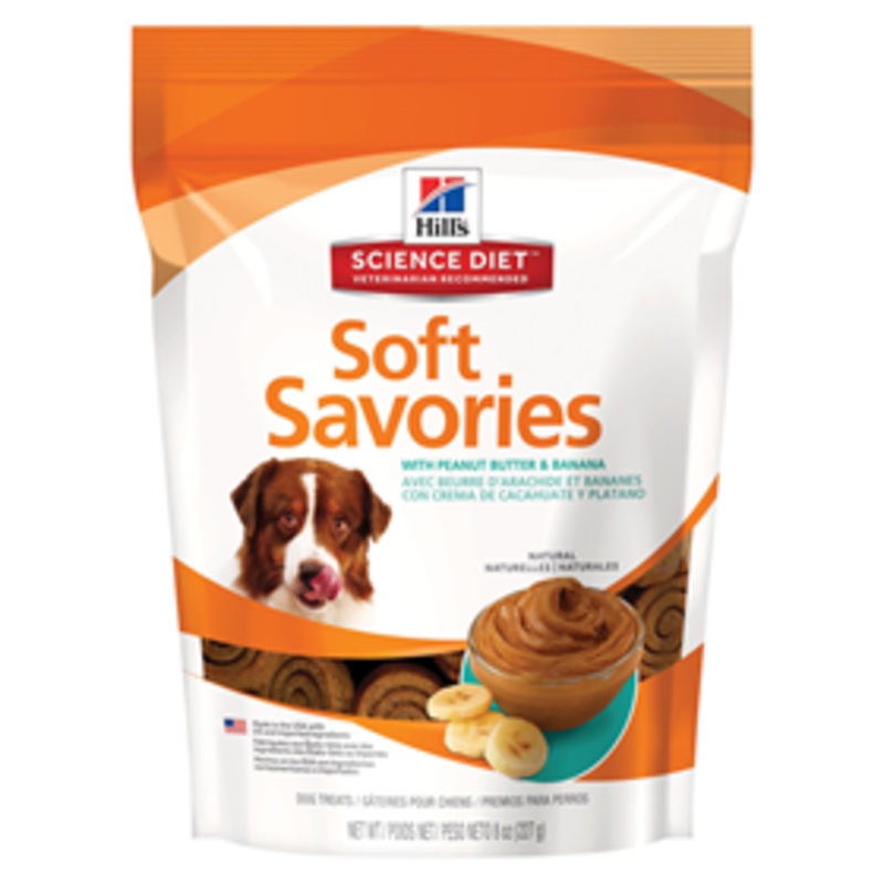 Hills Science Diet Soft Savories with Peanut butter & Banana Dog Treats 8 oz