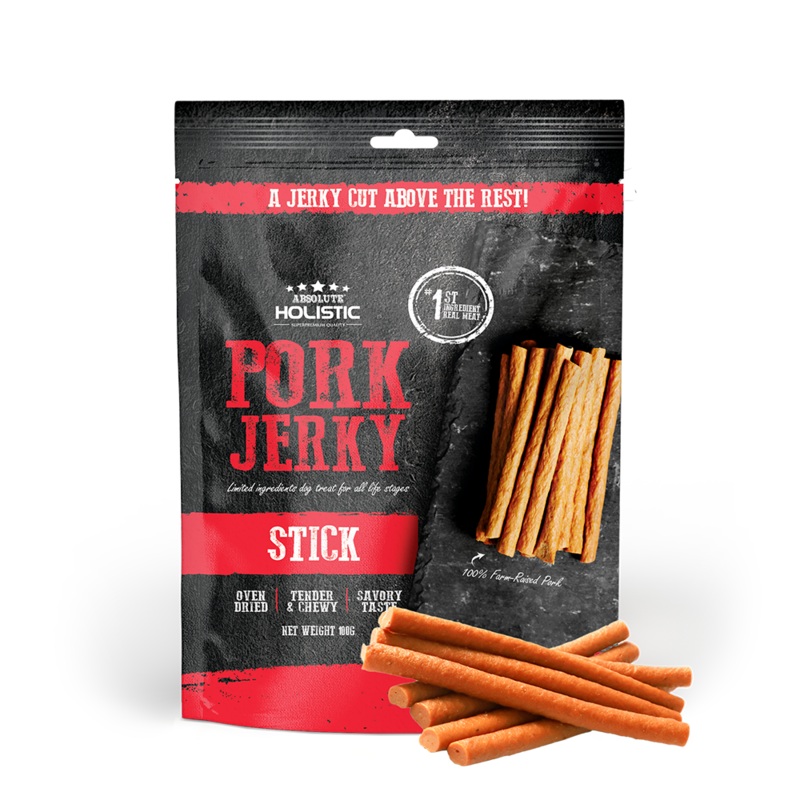 Absolute Holistic Dog Treats Pork Jerky Stick 100g
