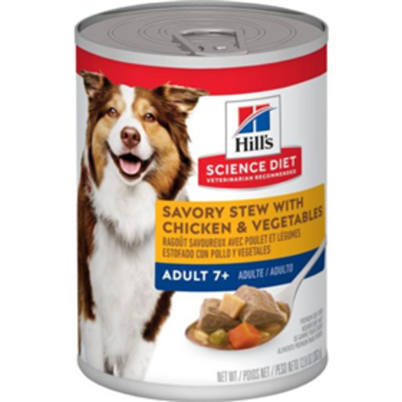 Hill’s Science Diet Adult 7+ Savory Stew W/Chicken & Vegetables Can Dog Food 12.8 oz.