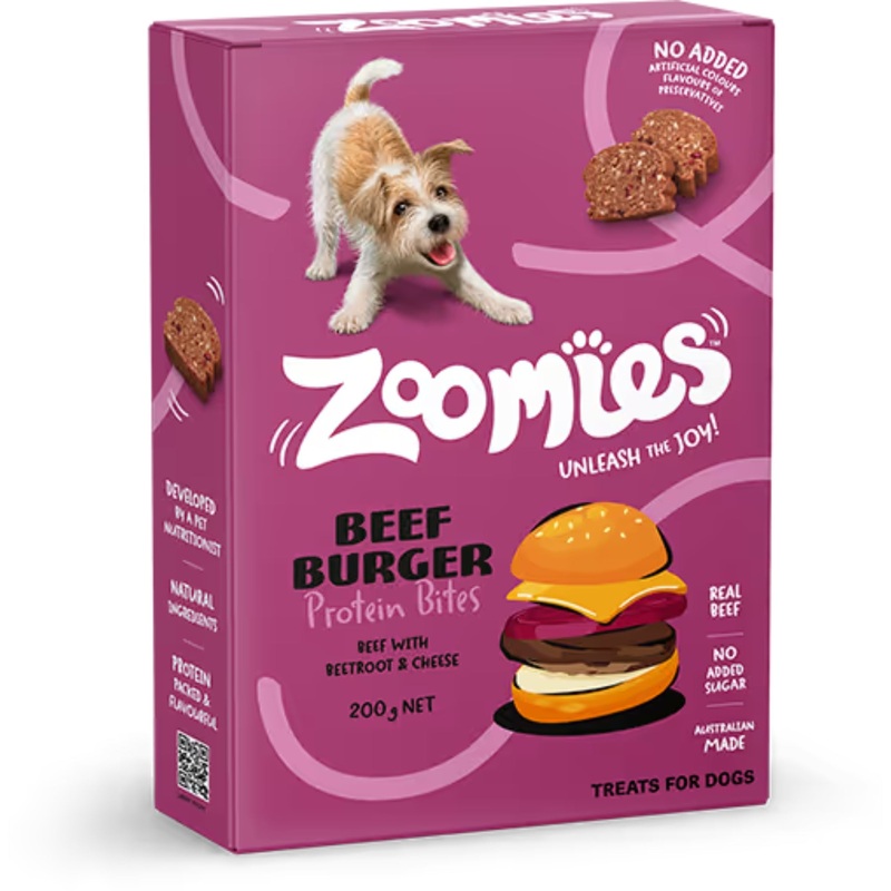 Zoomies Beef Burger Protein Bites 200g