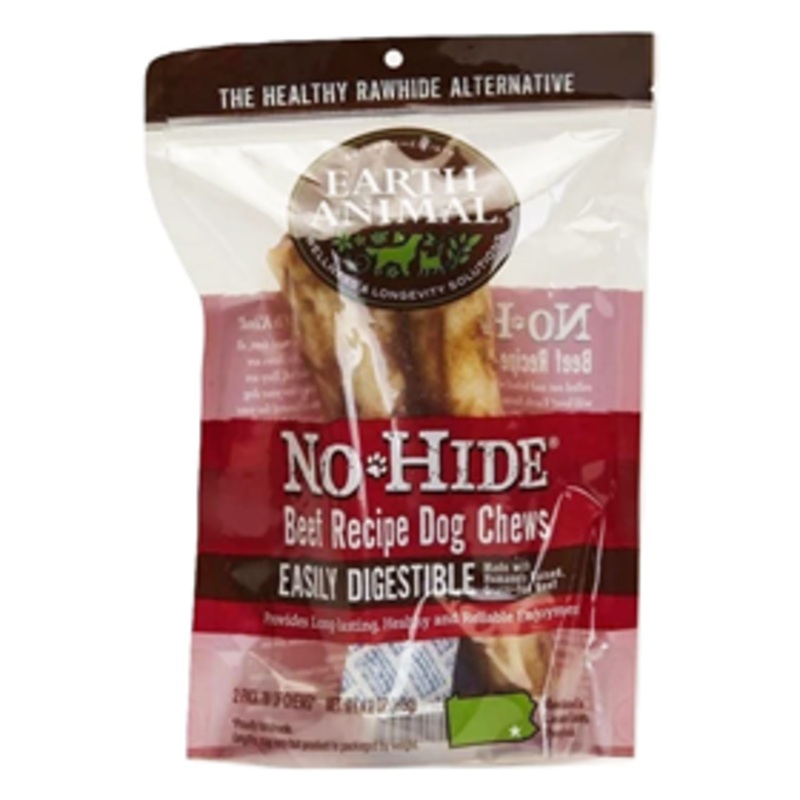 Earth Animal No-Hide Beef Recipe Dog Chews Medium 2pk