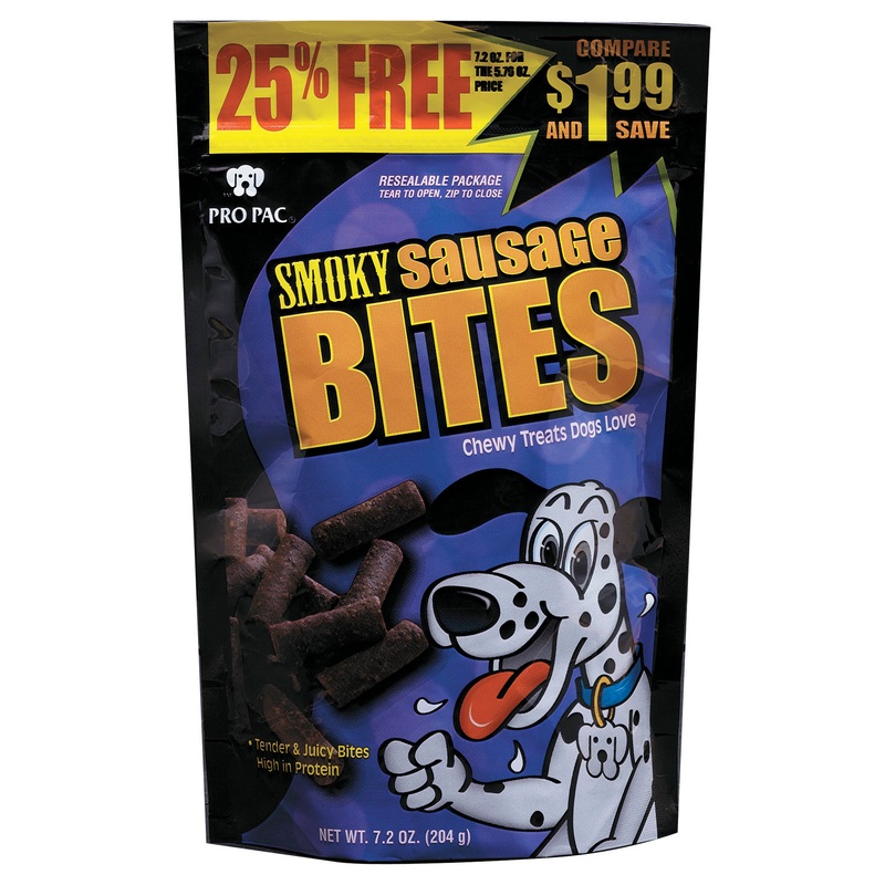 Pro Pac Smoky Sausage Bites Moist Dog Treats