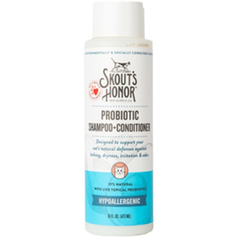 Skout’s Honor Probiotic Shampoo + Conditioner for Cats Fragrance Free 16 oz