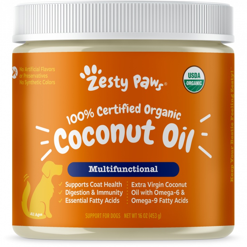 Zesty Paws 100% Certified Organic Extra Virgin Coconut Oil for Dogs