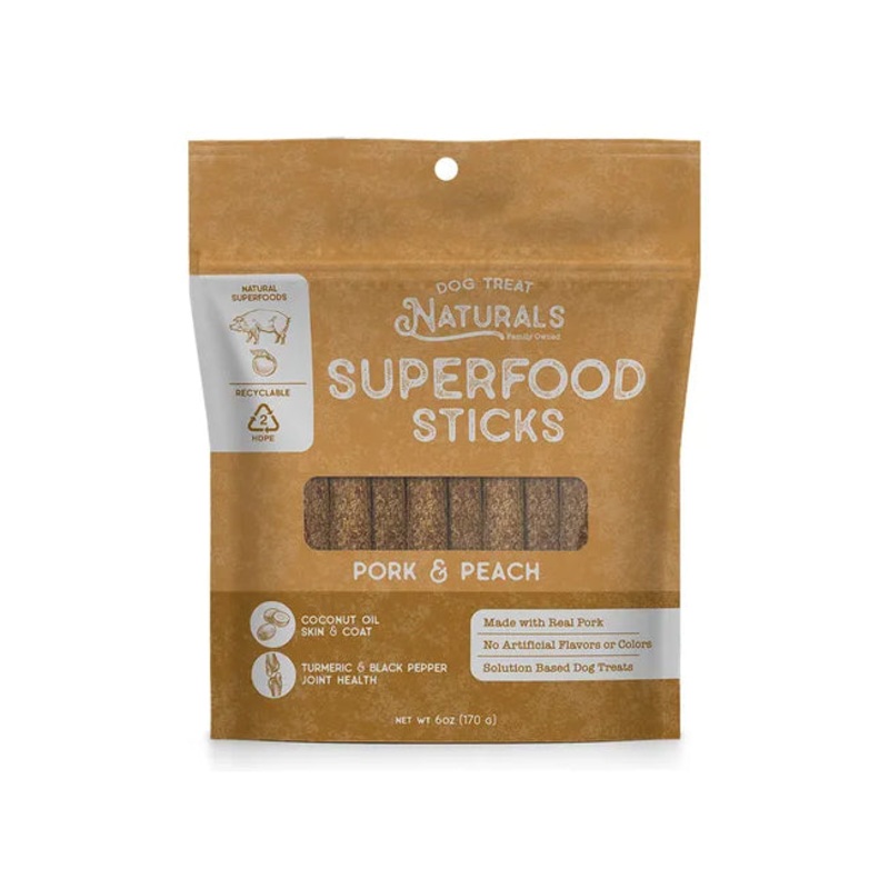 Dog Treat Naturals Superfood Sticks – Pork & Peach 170g
