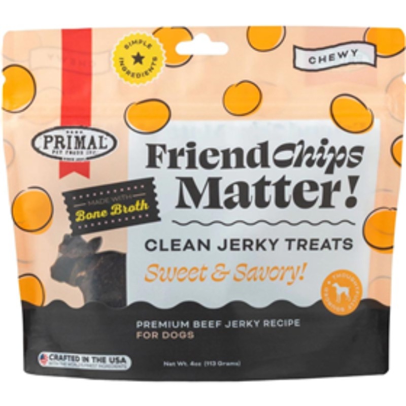 Primal FriendChips Matter Clean Jerky Treats Beef Recipe 4 oz.