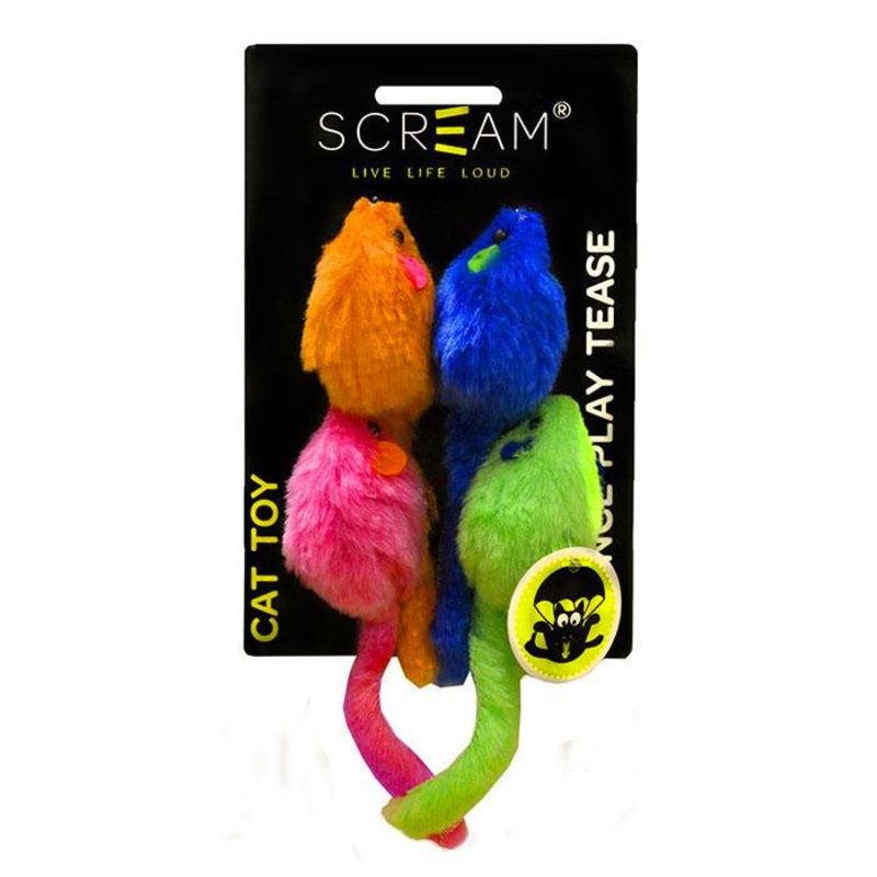 Scream Multi-Coloured Mice – 4 pack