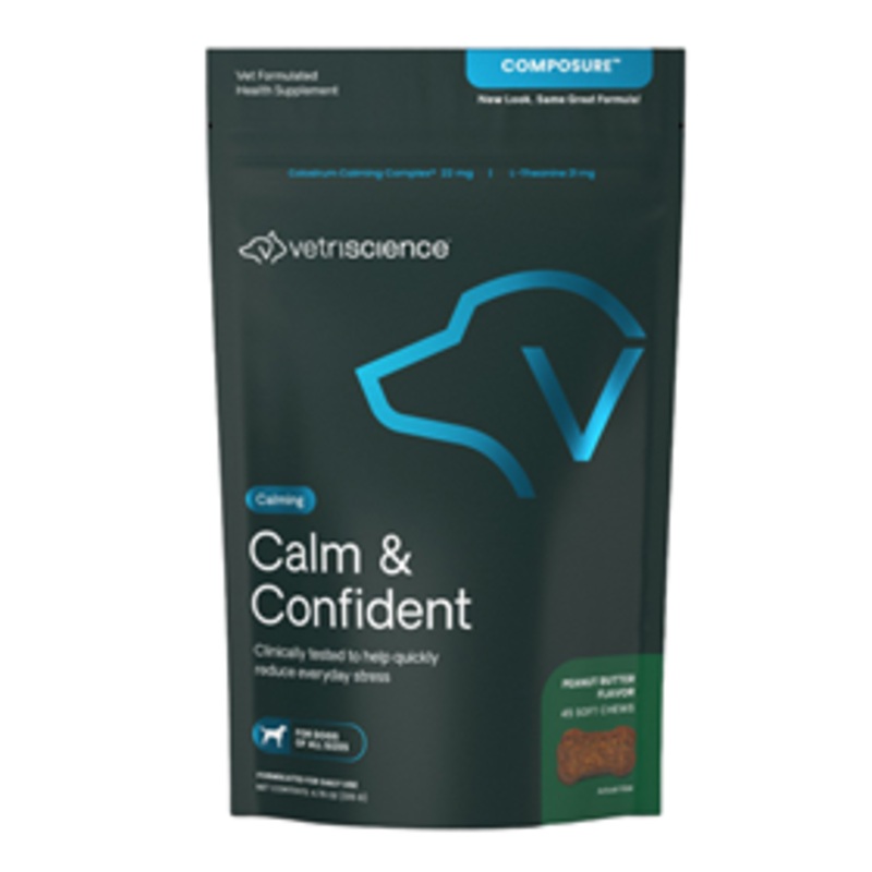 VetriScience Calm & Confident Calming Peanut Butter Calming Chews for Dogs