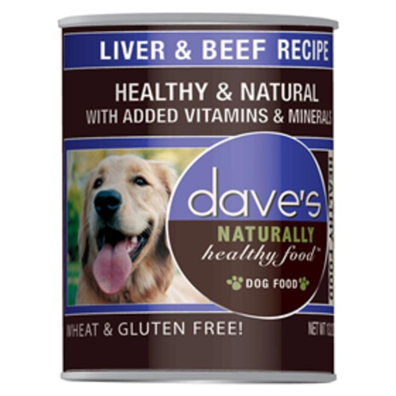 Daves Naturally Healthy Food Liver & Beef Recipe Can Food for Dogs 13.2 oz.