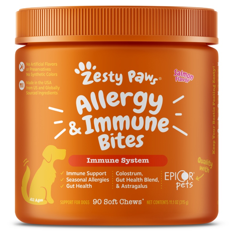 Zesty Paws Dog Allergy & Immune Bites Immune System Salmon 90soft chews