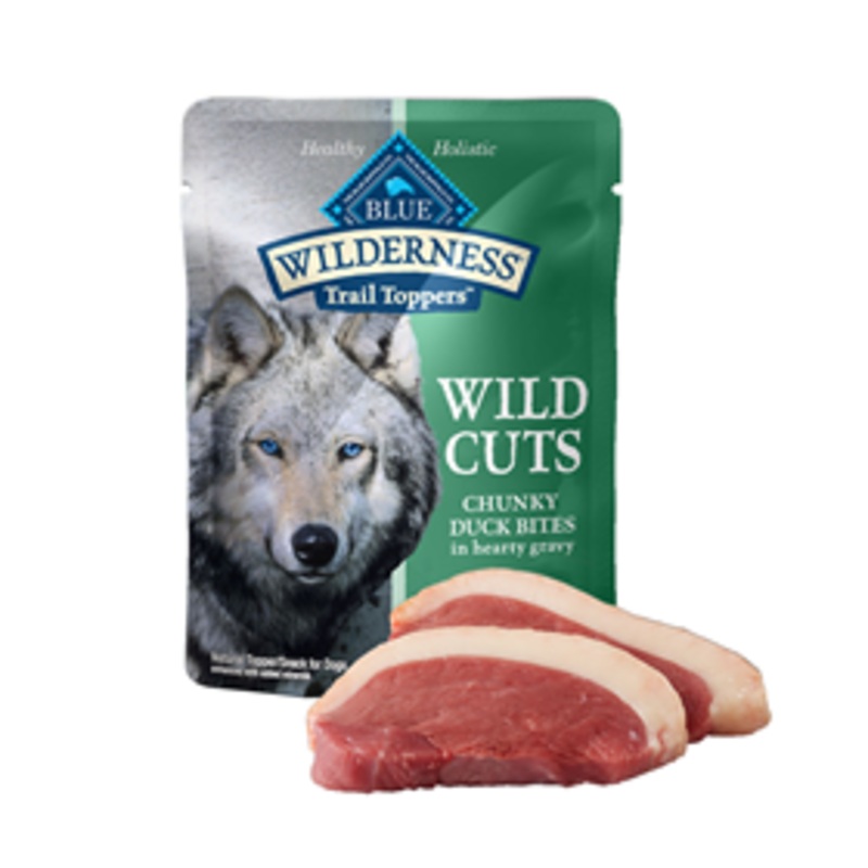 Blue Buffalo Blue Wilderness Wild Cuts Trail Toppers Chunky Duck Bites in Hearty Gravy 3 oz