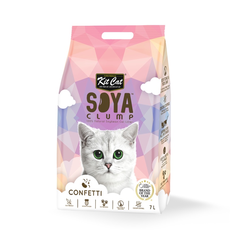Kit Cat Soya Clumping Cat Litter Confetti 7L